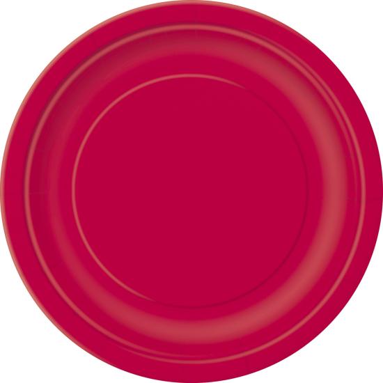 20 platos pequeños rojos (18 cm) - Línea Colores Básicos