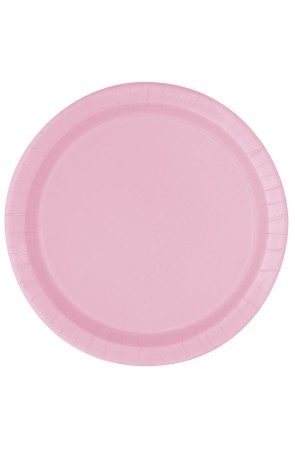 20 platos pequeños rosa claro (18 cm) - Línea Colores Básicos