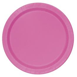 20 platos pequeños rosas (18 cm) - Línea Colores Básicos