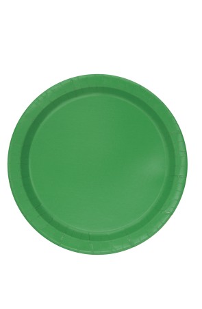 20 platos pequeños verde esmeralda (18 cm) - Línea Colores Básicos