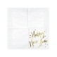 20 servilletas Fin de Año Happy New Year blancas y doradas (33 x 33 cm) - Jolly New Year
