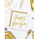 20 servilletas Fin de Año Happy New Year blancas y doradas (33 x 33 cm) - Jolly New Year
