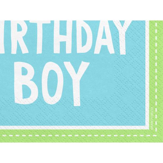 20 servilletas azules "1st Birthday Boy" de papel (33x33 cm) - 1st Birthday