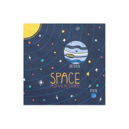20 servilletas azules con estampado "Space Adventure" de papel (33x33 cm) - Space Party