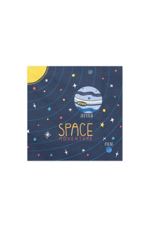 20 servilletas azules con estampado "Space Adventure" de papel (33x33 cm) - Space Party