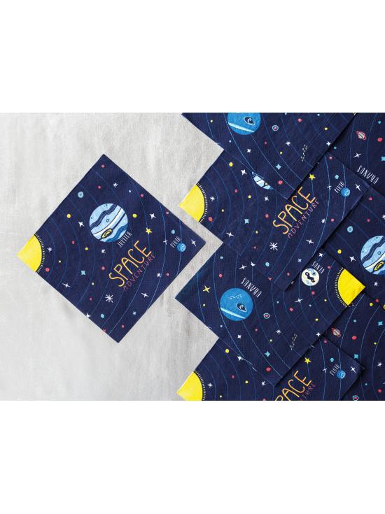 20 servilletas azules con estampado "Space Adventure" de papel (33x33 cm) - Space Party
