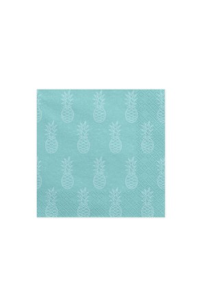 20 servilletas azules con piñas (33x33cm) - Aloha Turquoise