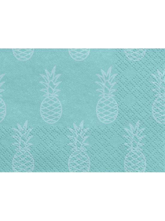 20 servilletas azules con piñas (33x33cm) - Aloha Turquoise