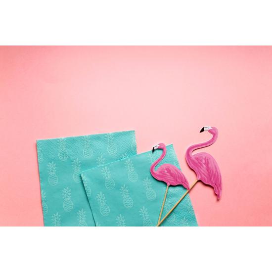 20 servilletas azules con piñas (33x33cm) - Aloha Turquoise