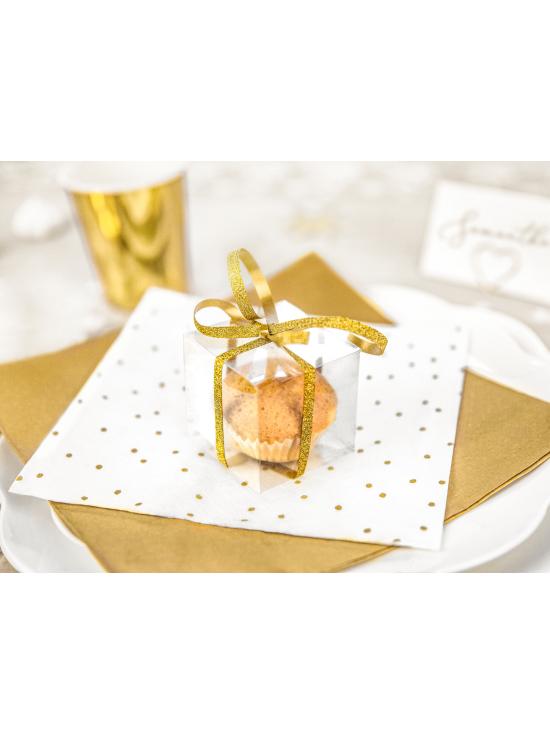 20 servilletas blancas con lunares dorados de papel (33x33 cm) - First communion