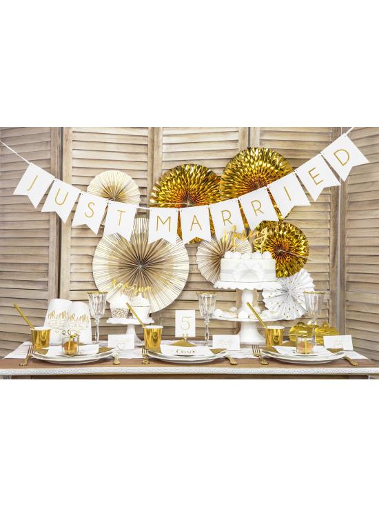 20 servilletas blancas con lunares dorados de papel (33x33 cm) - First communion