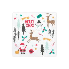 20 servilletas con estampado navideño de papel (33x33 cm) - Merry Xmas Collection