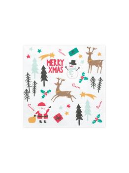 20 servilletas con estampado navideño de papel (33x33 cm) - Merry Xmas Collection