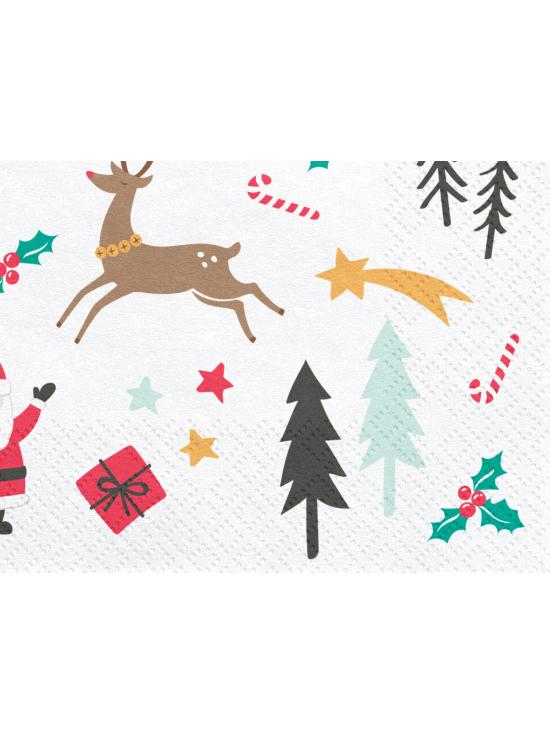 20 servilletas con estampado navideño de papel (33x33 cm) - Merry Xmas Collection