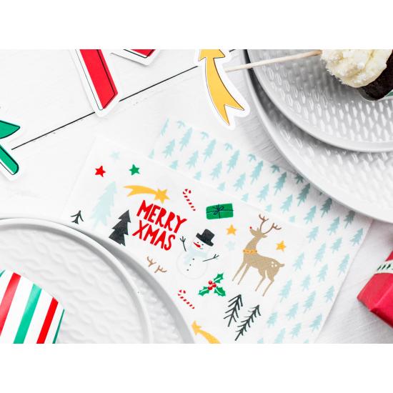 20 servilletas con estampado navideño de papel (33x33 cm) - Merry Xmas Collection