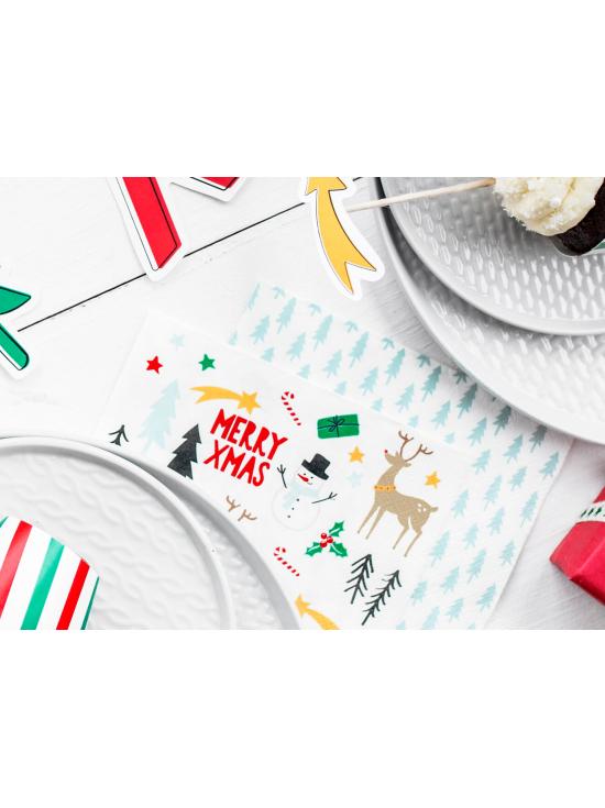 20 servilletas con estampado navideño de papel (33x33 cm) - Merry Xmas Collection