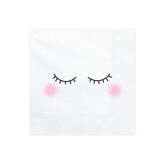 20 servilletas con pestañas y coloretes (33x33cm) - Unicorn Collection