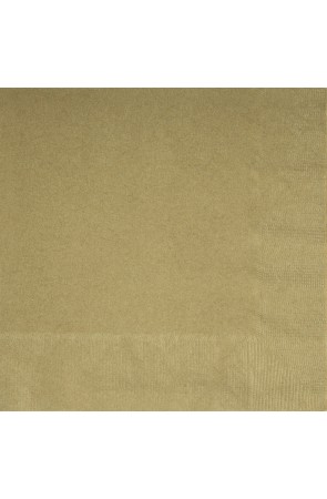 20 servilletas doradas (33x33 cm) - Línea Colores Básicos