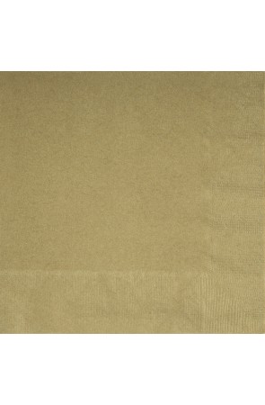 20 servilletas doradas (33x33 cm) - Línea Colores Básicos