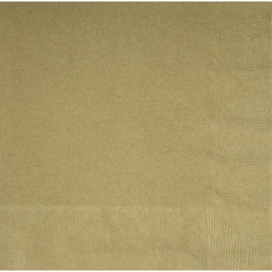 20 servilletas doradas (33x33 cm) - Línea Colores Básicos