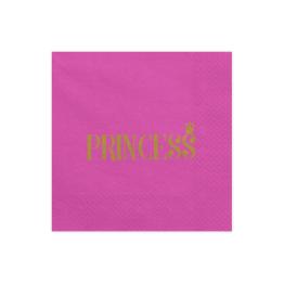 20 servilletas fucsias "Princess" de papel (33x33 cm) - Princess Party