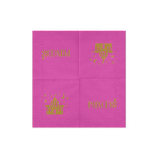 20 servilletas fucsias "Princess" de papel (33x33 cm) - Princess Party