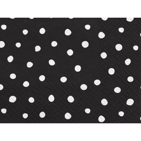 20 servilletas negras con lunares blancos de papel (33x33 cm) - Scandi Christmas Collection