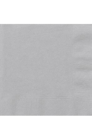20 servilletas plateadas (33x33 cm) - Línea Colores Básicos