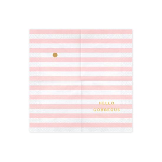 20 servilletas rosa pastel con estampado "Hello Gorgeous" de papel (33x33 cm) - Yummy