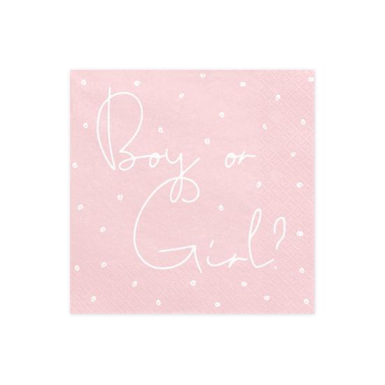 20 servilletas rosas y azules "Boy Or Girl" de papel (33x33 cm) - Gender Reveal Party