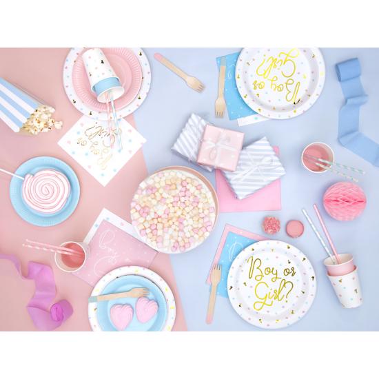 20 servilletas rosas y azules "Boy Or Girl" de papel (33x33 cm) - Gender Reveal Party