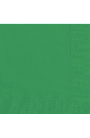 20 servilletas verde esmeralda (33x33 cm) - Línea Colores Básicos