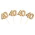 20 toppers decorativos "40" en dorado - Glitz & Glamour Black & Gold