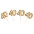 20 toppers decorativos "40" en dorado - Glitz & Glamour Black & Gold