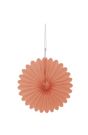 3 Abanicos de papel decorativos coral (15,2 cm) - Línea Colores Básicos