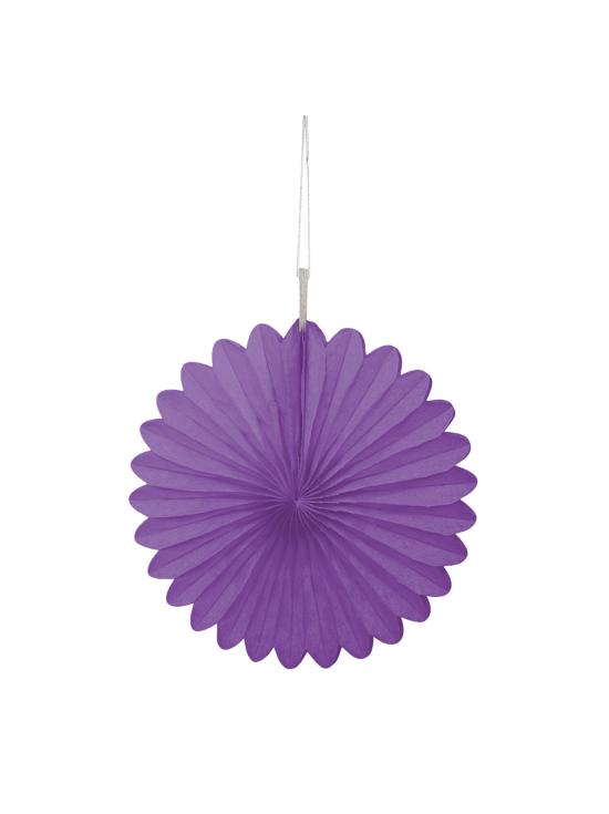 3 Abanicos de papel decorativos morados (15,2 cm) - Línea Colores Básicos