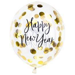 3 Globos con confeti Fin de Año Happy New Year (30 cm) - Jolly New Year