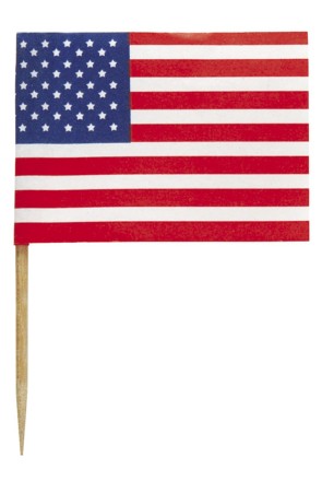 30 toppers decorativos Bandera de USA - American Party