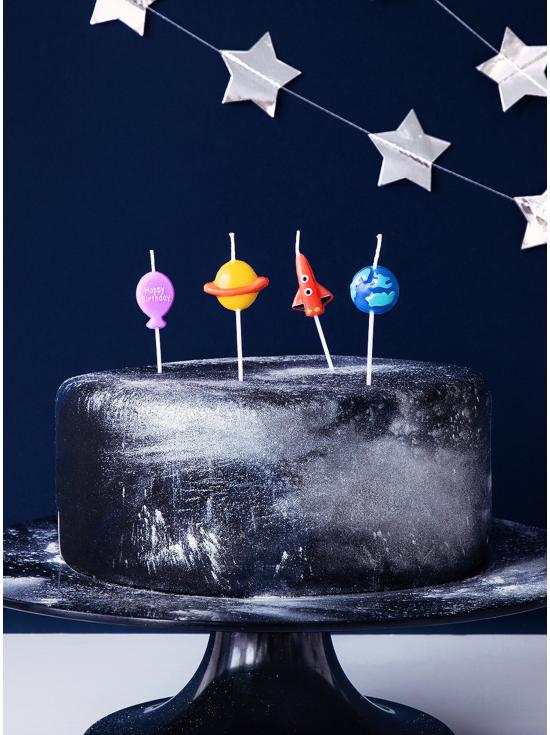 4 velas de cumpleaños - Space Party