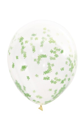 5 globos de látex con confeti de tréboles (40,64 cm)