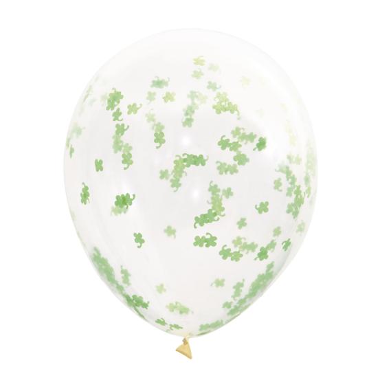 5 globos de látex con confeti de tréboles (40,64 cm)