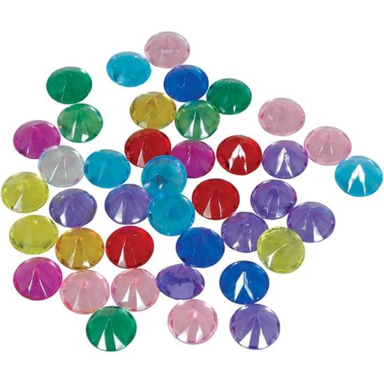 50 Diamantes Decorativos Multicolor (1,5 cm) - Accesorios para Fiestas y Eventos