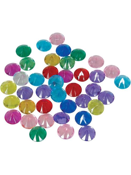 50 Diamantes Decorativos Multicolor (1,5 cm) - Accesorios para Fiestas y Eventos