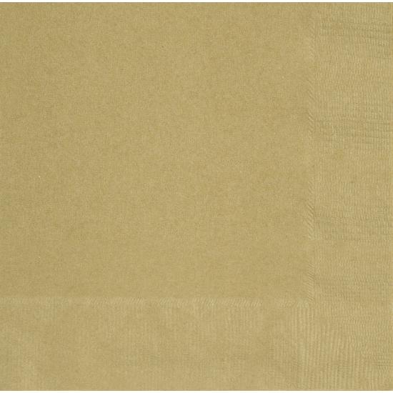 50 servilletas doradas (33x33 cm) - Línea Colores Básicos