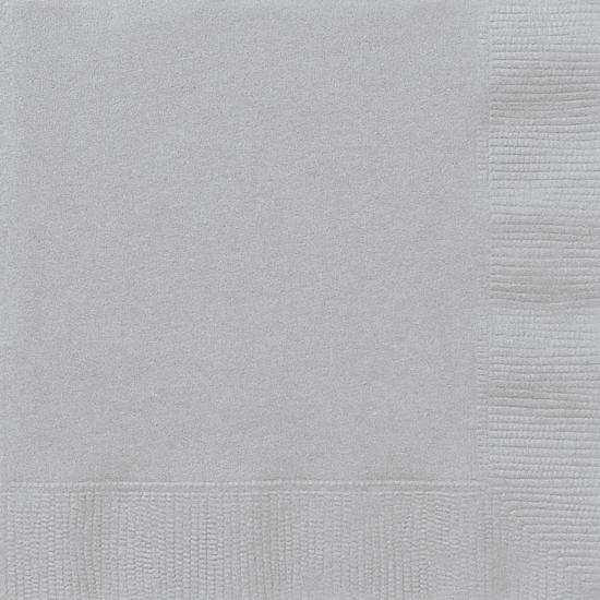 50 servilletas plateadas (33x33 cm) - Línea Colores Básicos