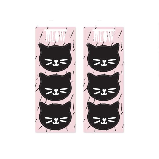6 bolsas rosas de papel con pegatinas de gatos - Meow Party