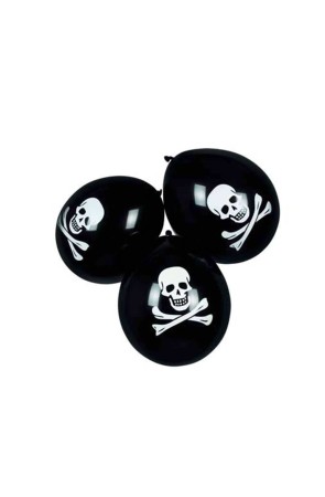 6 Globos Calavera 25 cms