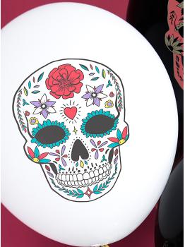 6 globos de Catrina blancos - Día de los muertos