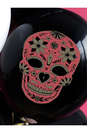 6 globos de Catrina negros - Día de los muertos