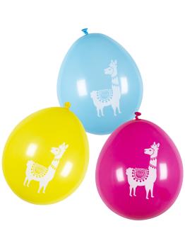 6 globos de látex de llama colores surtidos (25 cm) - Lovely Llama